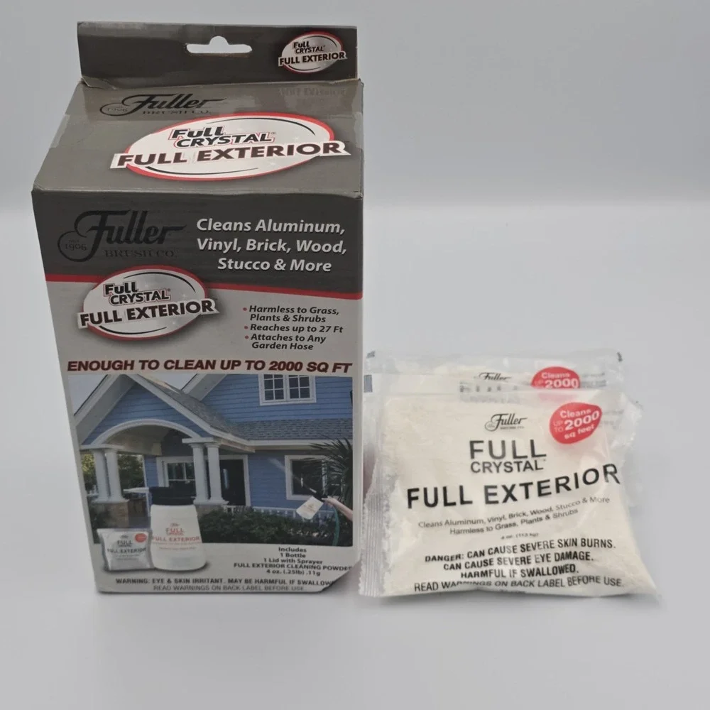 Fuller Brush Co Full Crystal Full Exterior 32 oz Dispenser + 3 Powder Packs @4oz